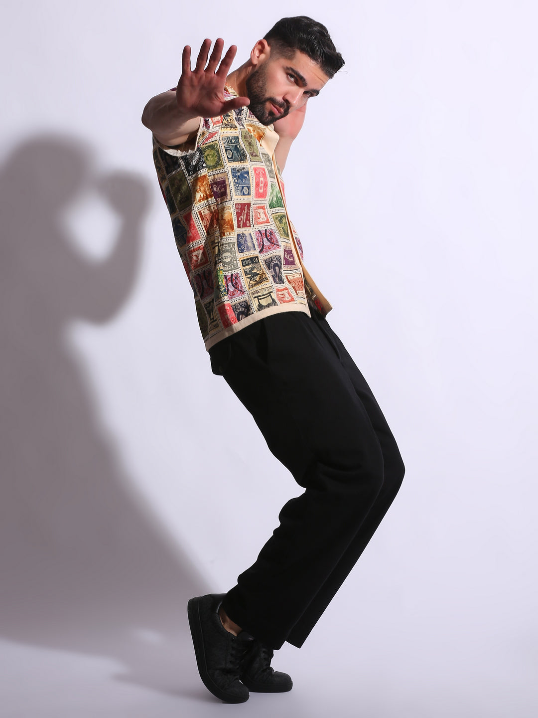 VINTAGE STAMP PATCHWORK SHIRT