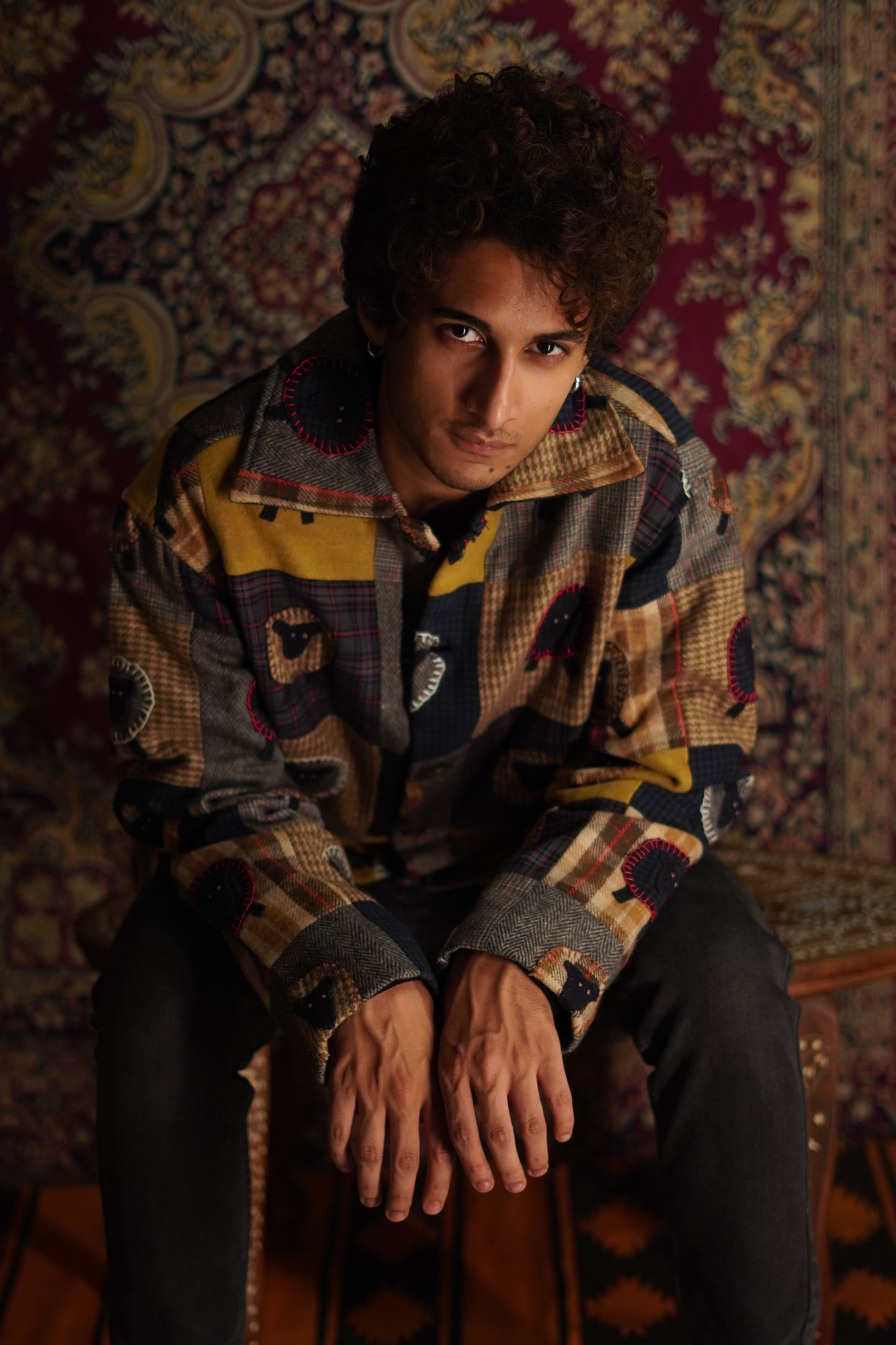 “Marco unisex patchwork also shirt jacket multi with applicate detailing
“Wool blend appliqué and patchwork jacket for men and women”