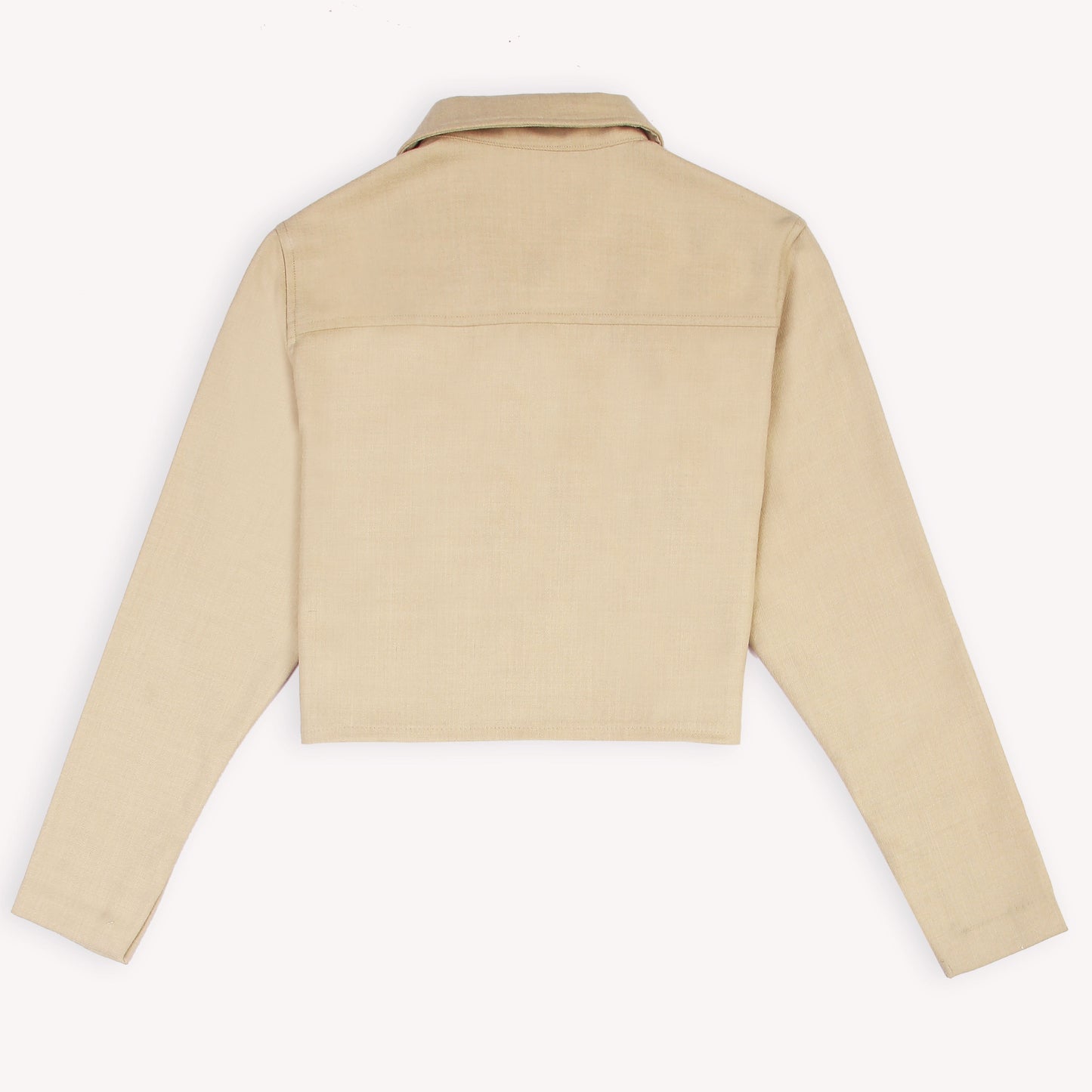 “Kara women’s coat in beige with cording embroidery and merino wool fabric” 