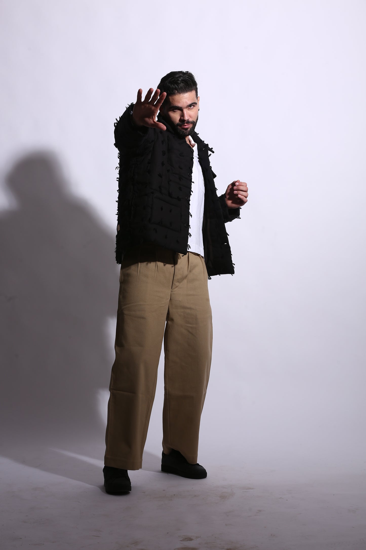 ZANE BLACK TEXTURED JACKET