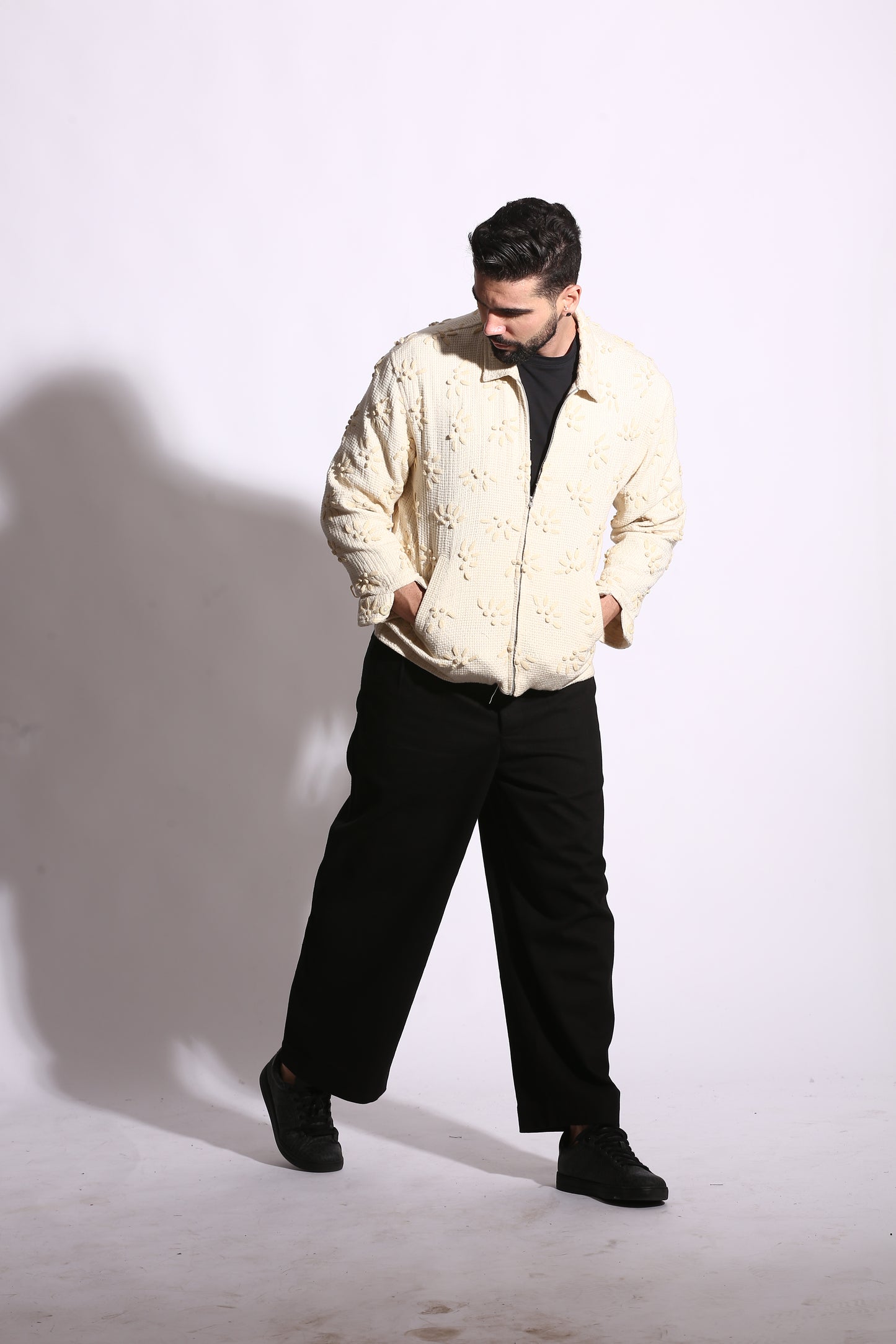 ROWAN ECRU TEXTURED JACKET
