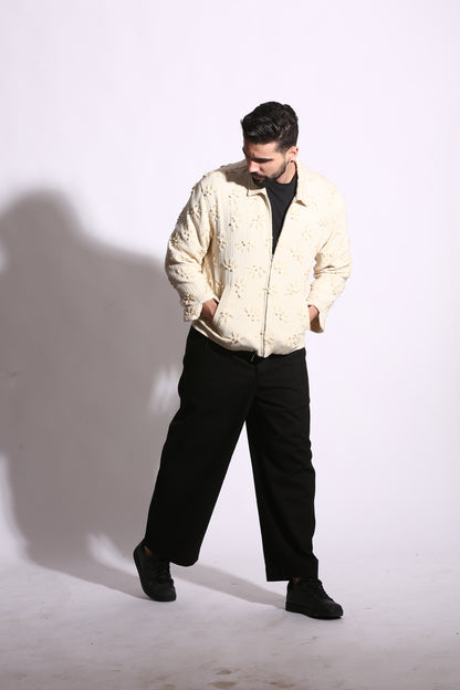 ROWAN ECRU TEXTURED JACKET