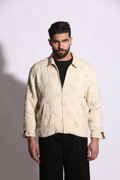 ROWAN ECRU TEXTURED JACKET