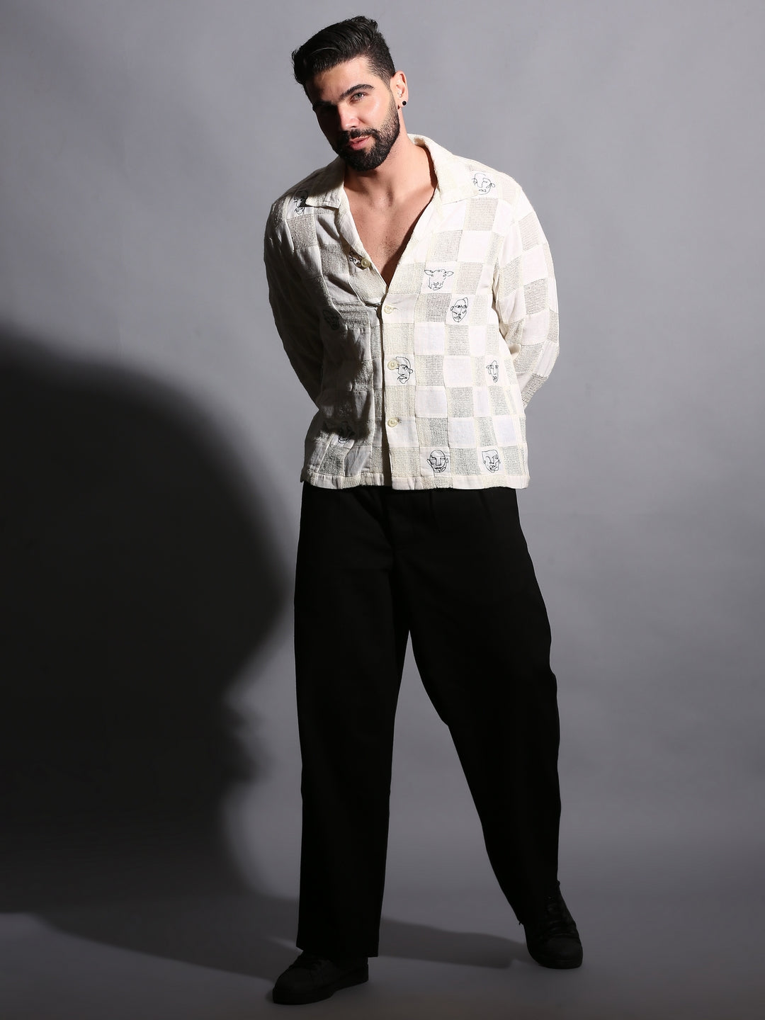 ARTFUL FACES PATCHWORK SHIRT