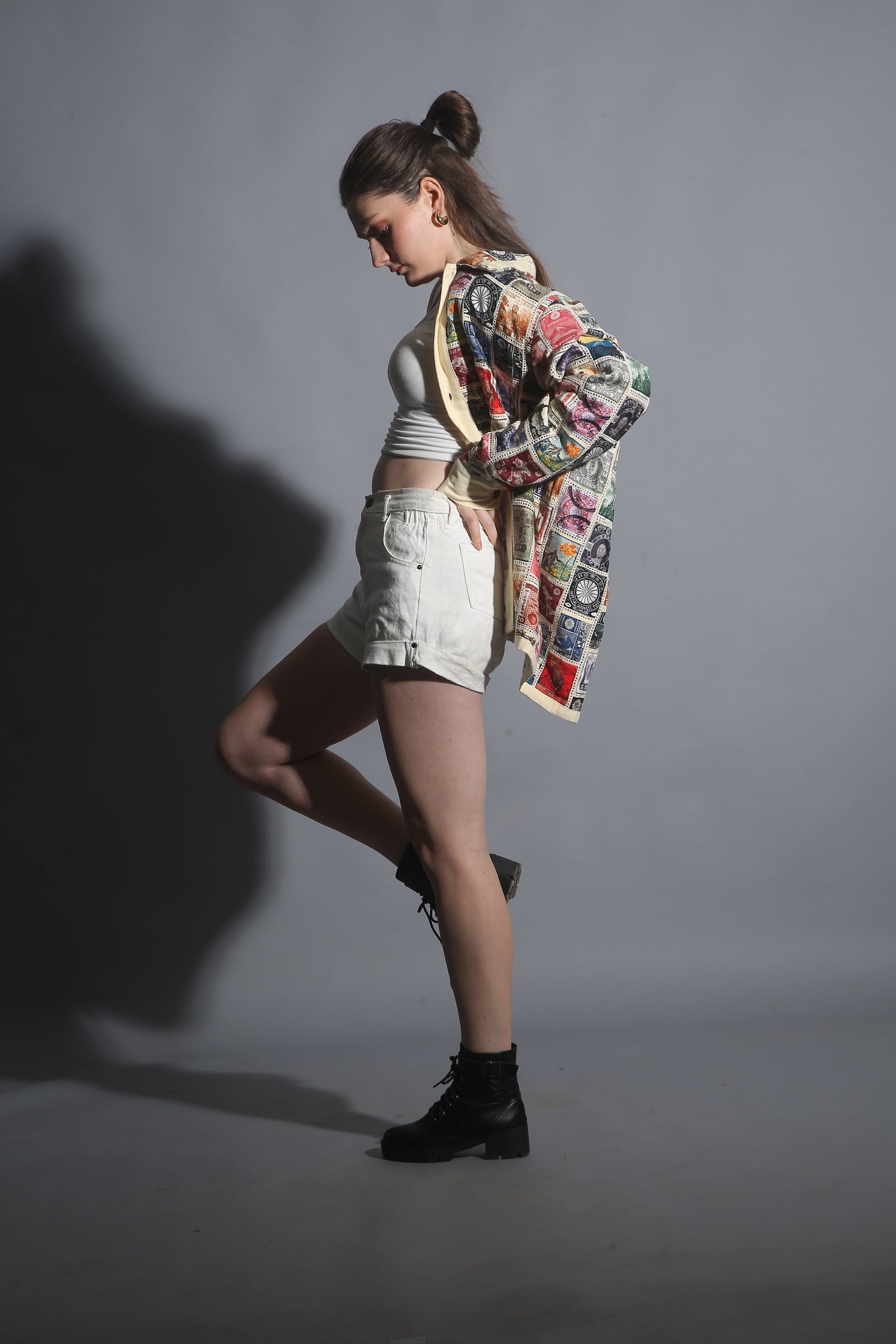 VINTAGE STAMP PATCHWORK LS SHIRT