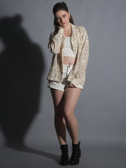 TEXTURED WEAVE EMBROIDERY SHIRT