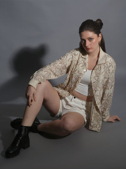 TEXTURED WEAVE EMBROIDERY SHIRT