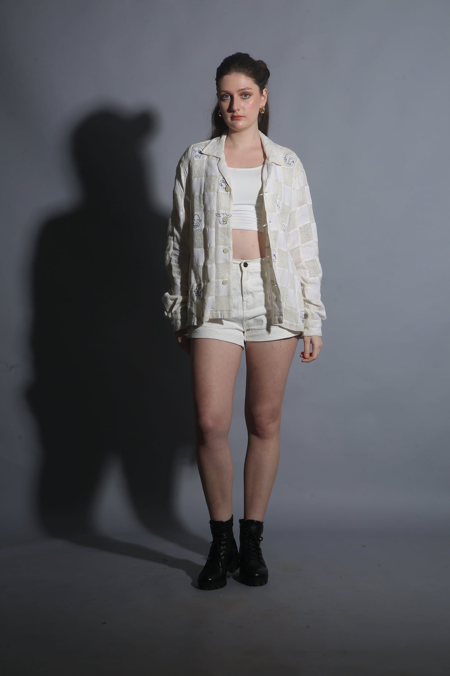 ARTFUL FACES PATCHWORK SHIRT