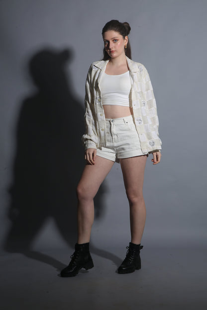 ARTFUL FACES PATCHWORK SHIRT