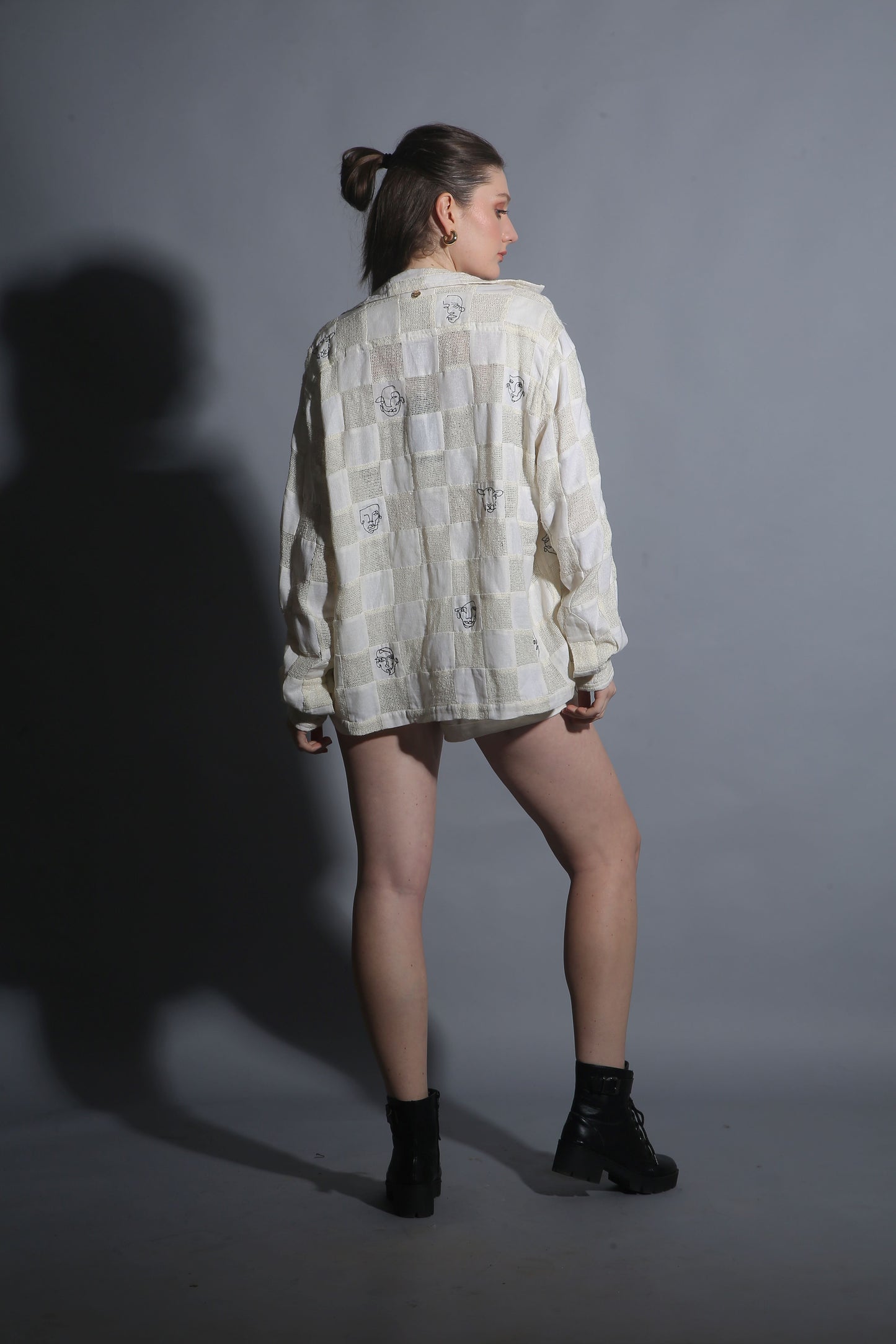 ARTFUL FACES PATCHWORK SHIRT