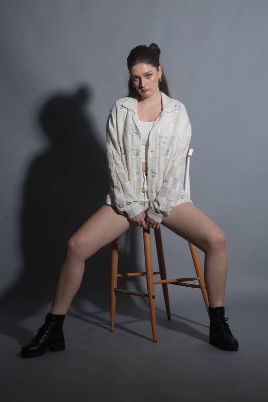 ARTFUL FACES PATCHWORK SHIRT