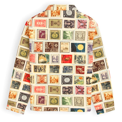 “Victor unisex multicolor cotton satin shirt jacket with hand embroidery”