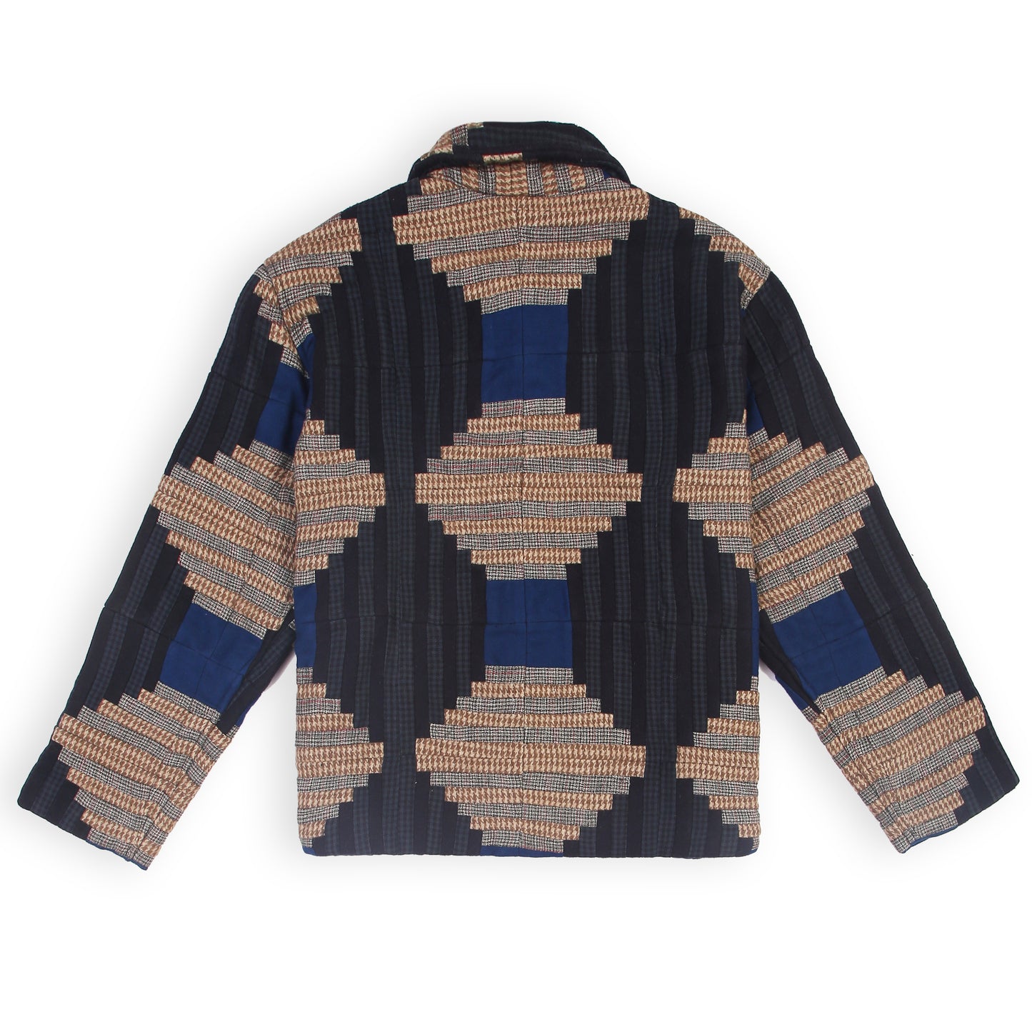 Multicolor wool blended fabric unisex patchwork shirt jacket 
“Jack unisex multicolor wool blend jacket with all-over patchwork”