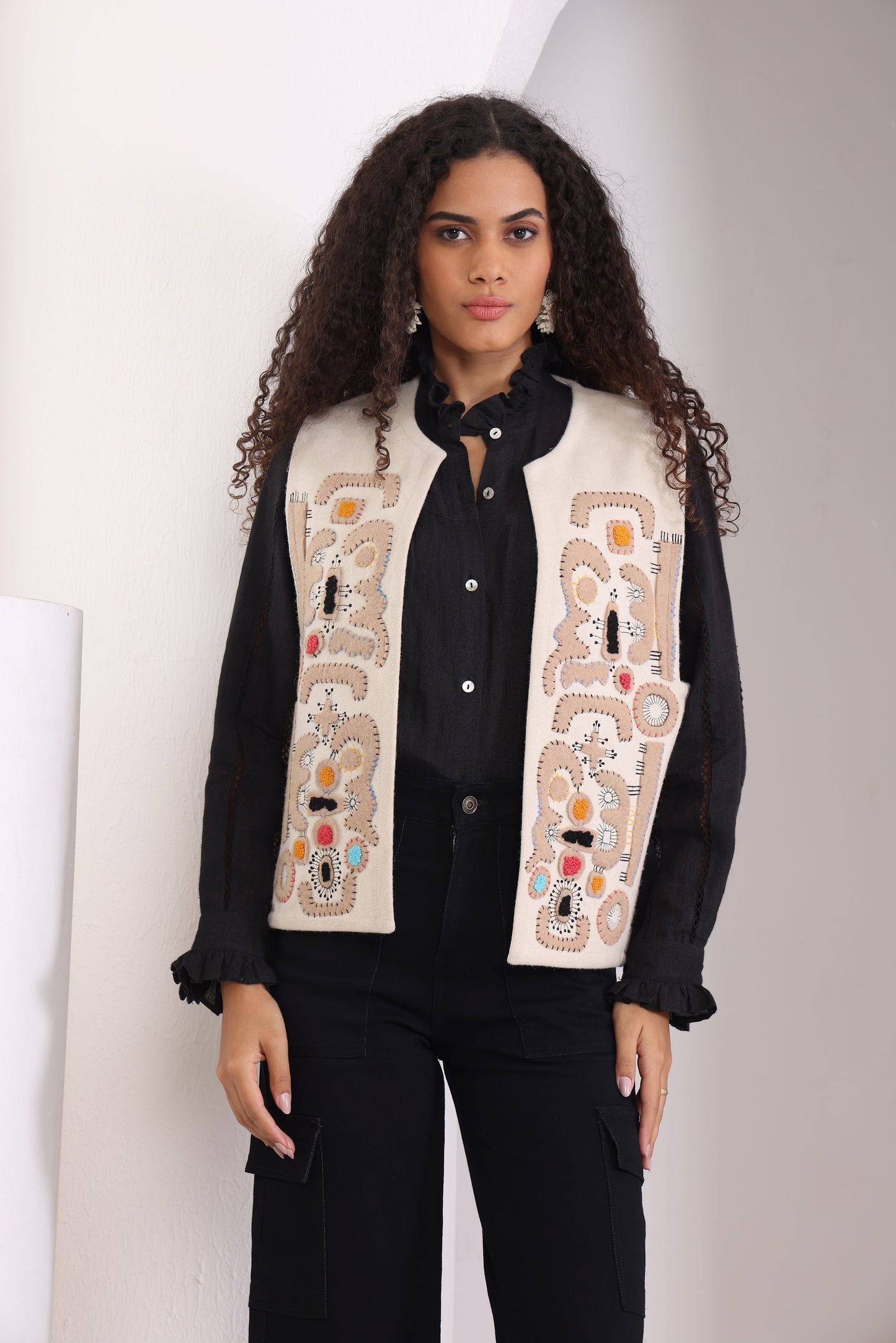 JORDAN UNISEX APPLIQUE EMBROIDERY VEST