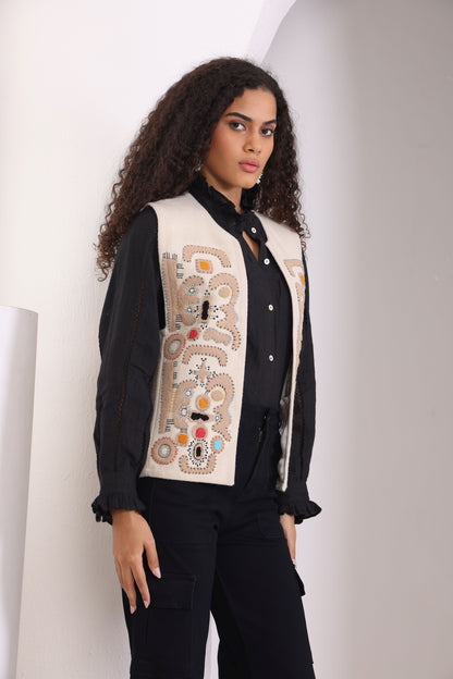 JORDAN UNISEX APPLIQUE EMBROIDERY VEST